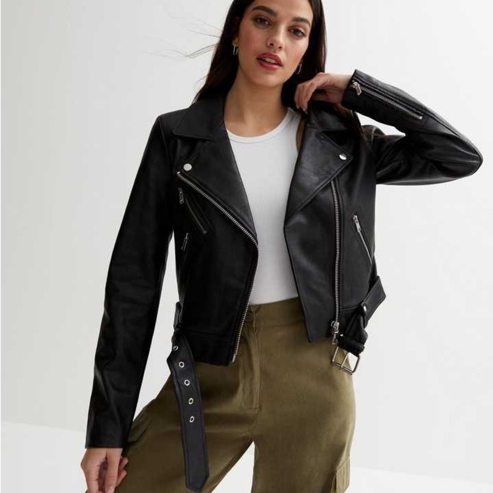 ONLY faux leather biker jacket - size 38 (US 6 or M)